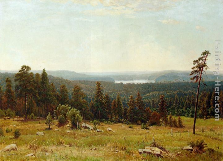 Ivan Shishkin A Lakeside Forest